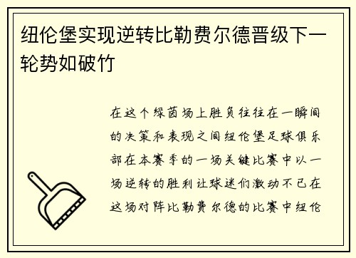 纽伦堡实现逆转比勒费尔德晋级下一轮势如破竹